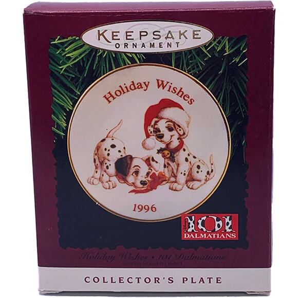 Hallmark Keepsake 1996 Disney 101 Dalmatians Christmas Wishes Ornament in Box - Picture 1 of 6
